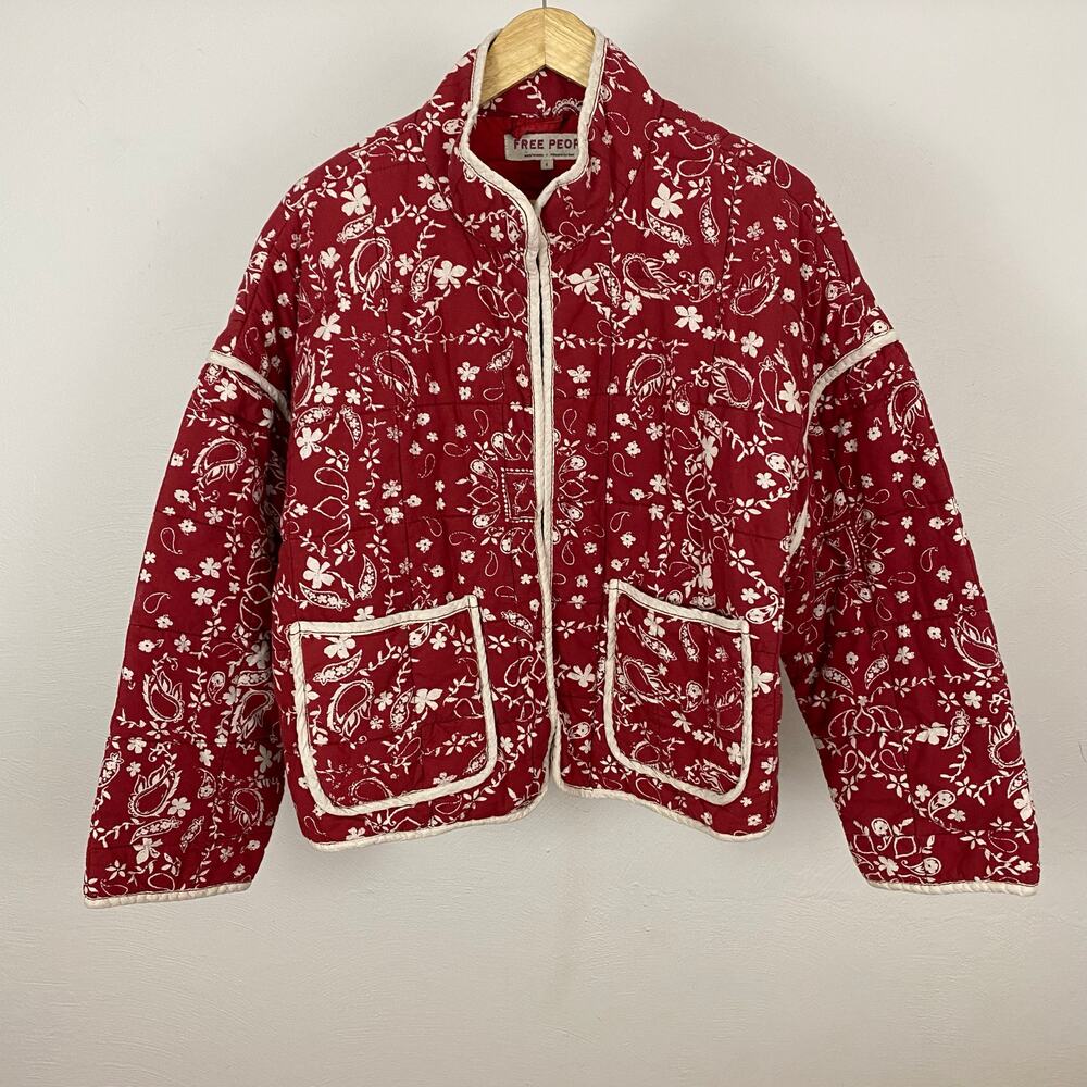 Free People Chloe Jacket - Brick Combo - Size Small